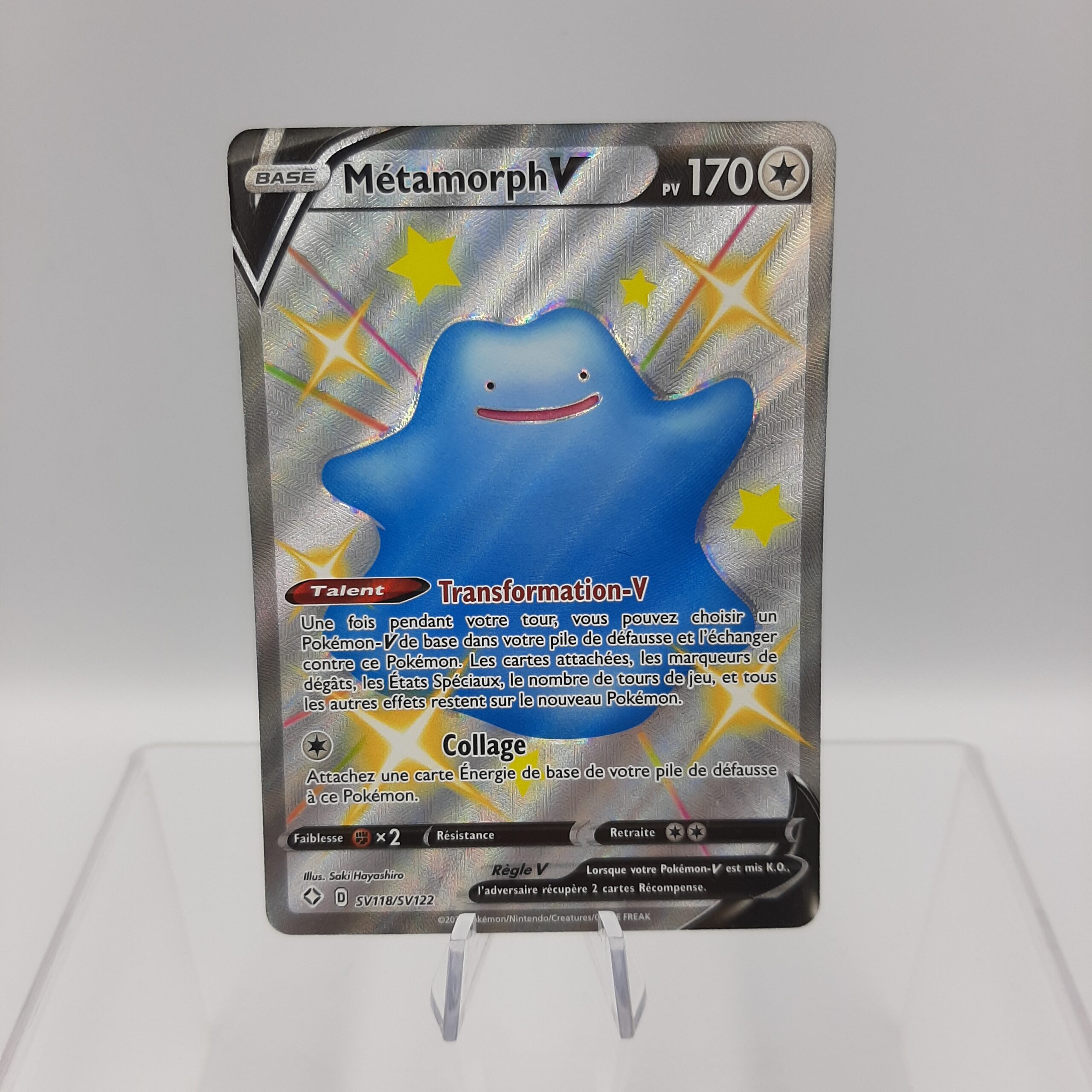 Pokemon – Ditto V SV118/SV122 – Carta Singola – Destini Brillanti (Volta Lucida)