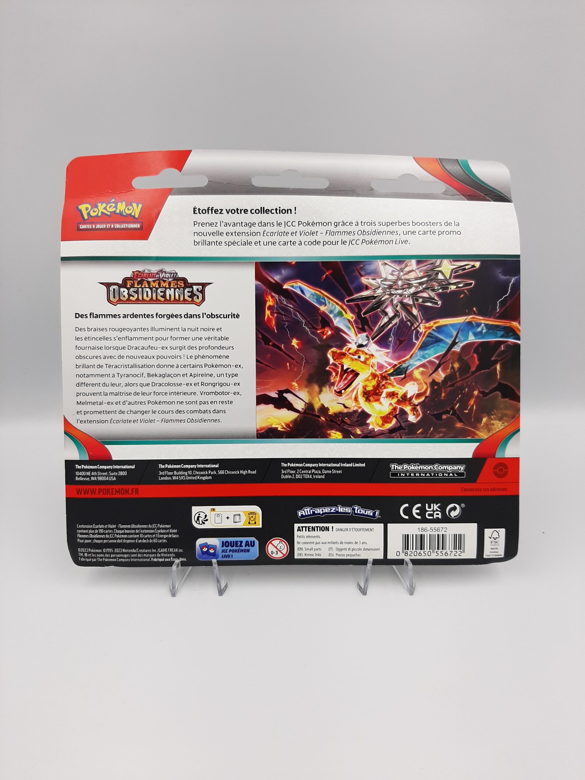 Tripack Scellé Sous Blister De 3 Booster Pokémon Flammes Obsidiennes Tomberro Ev03 Atougeek 4788